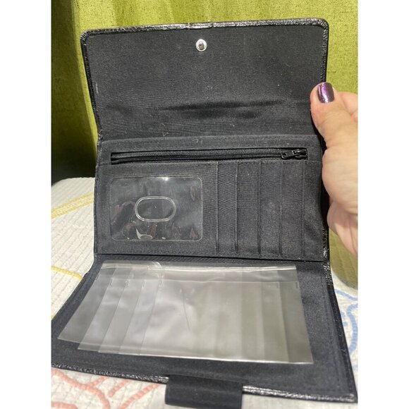 Buxton Black Leather Wallet With Snap & Kiss-Lock Coin Purse - Picture 3 of 5